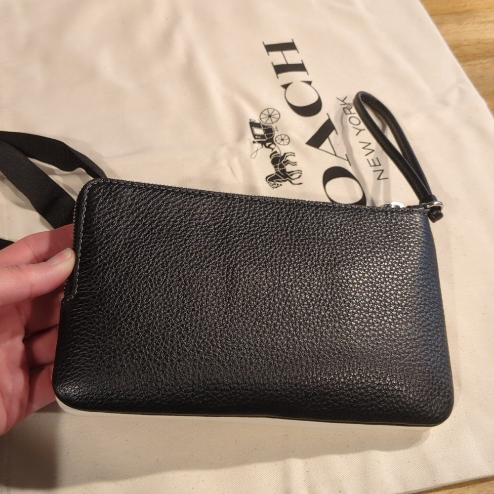 Coach chalk/black double zip wristlet - Picture 8 of 16